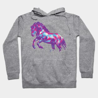 Cute Geometric Rearing Horse Hoodie